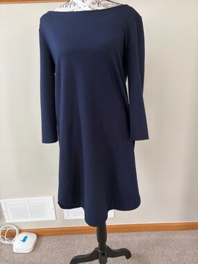 GAP Navy Boatneck Long Sleeve Shift Dress
